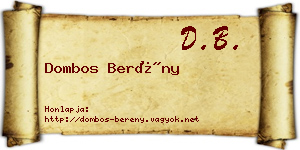 Dombos Berény névjegykártya